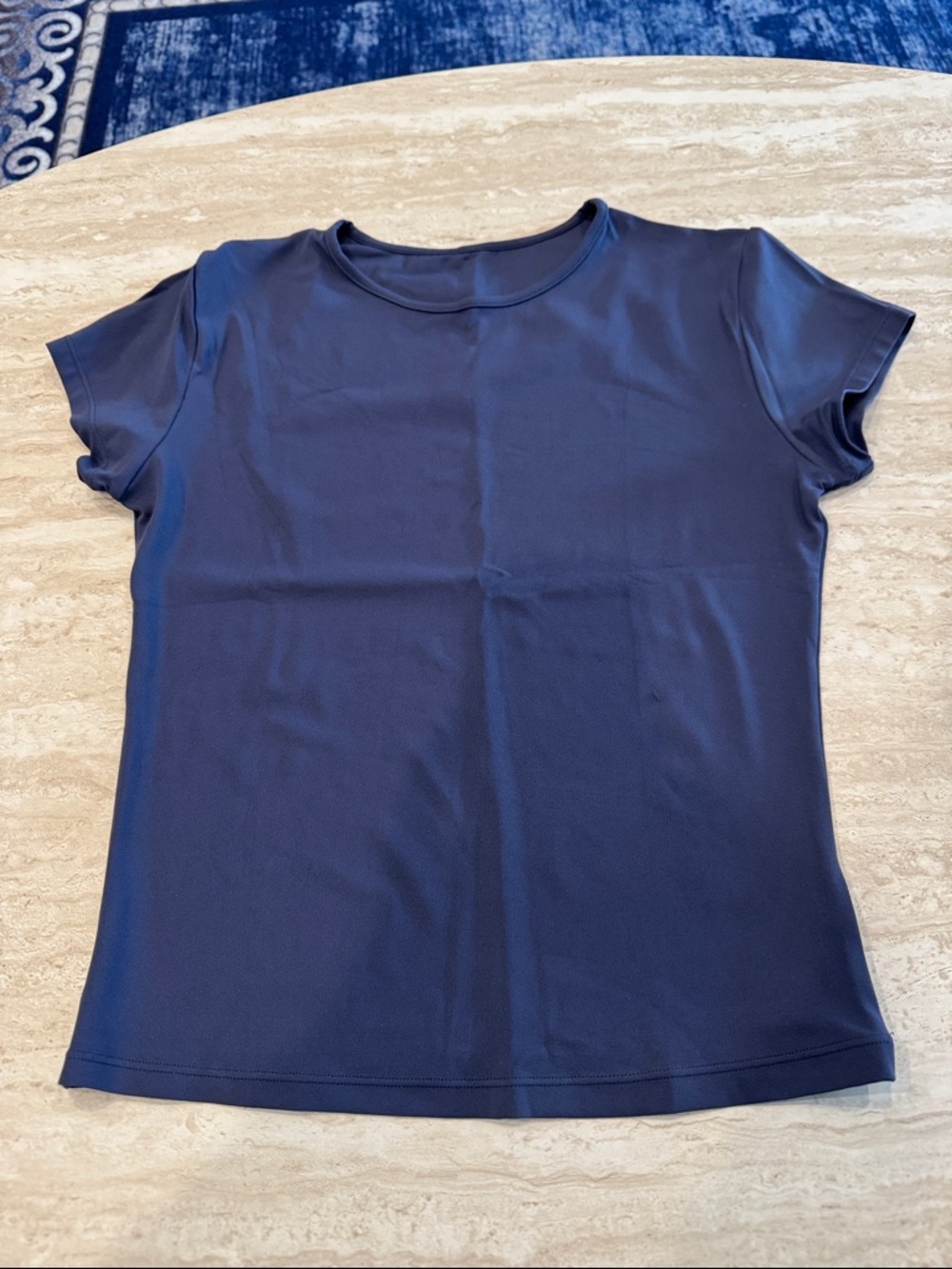 Women's Short-Sleeve Navy Crew Neck Tee